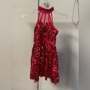 Weissman Red Sequin Dance Costume